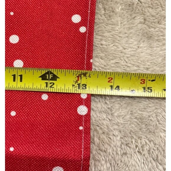 Red & White Snowman Christmas Table Runner Snow & Pine Trees 13" X 72" - Picture 3 of 4